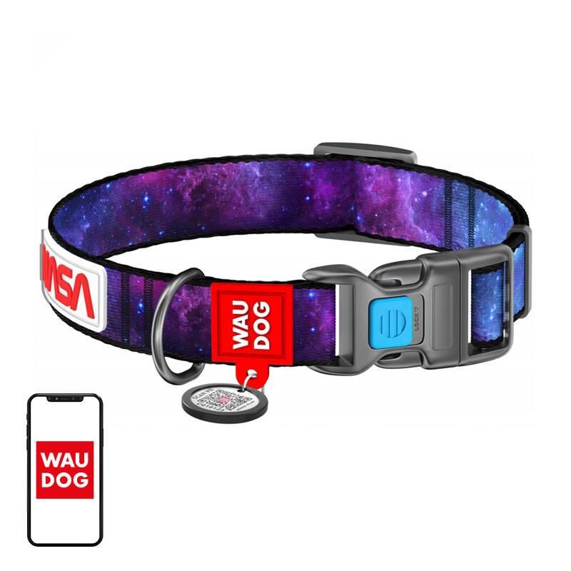 Waudog Nasa 21 Kutyanyakörv QR kóddal (M) 28-40 cm - Mintás (4502-0148)