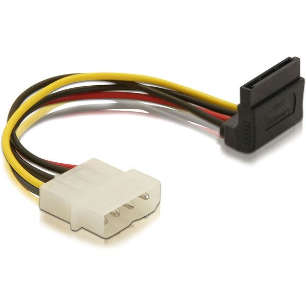 DELOCK Stromkabel SATA 15Pin up -> Molex 4Pin Bu/St