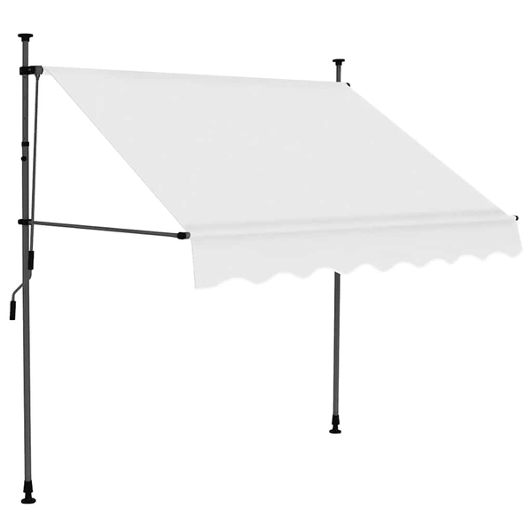 Copertină retractabilă manual cu LED, crem, 150 cm
