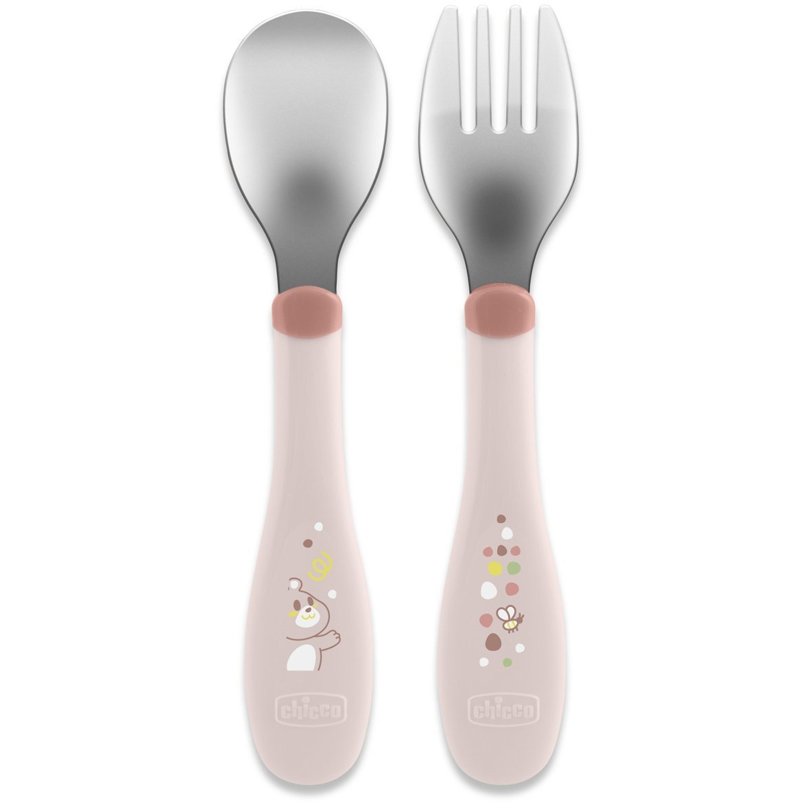 Chicco 00016102150000 príbor pre batoľatá Súprava príborov pre batoľa Ruže Nerezová oceľ