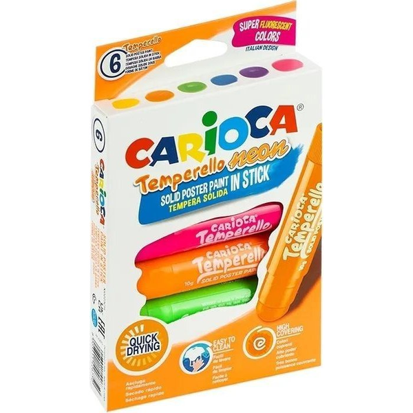 Neon tempera stick 6db-os szett - Carioca