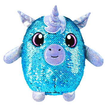 Shimmeez Simiflitter: egyszarvú figura - 20 cm, ezüst - kék (SH01053)