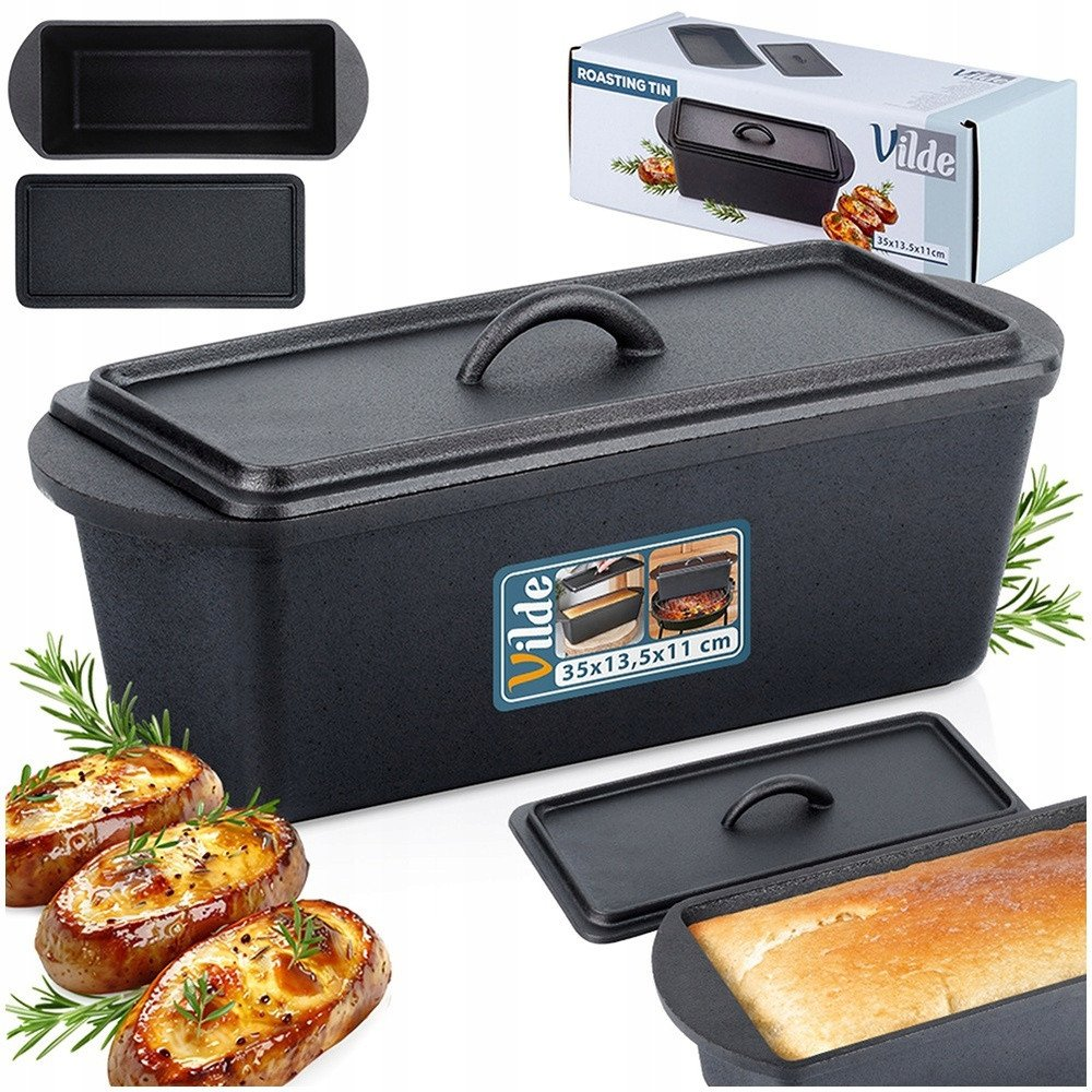 Vilde Öntöttvas Kenyérsütő Forma Fedővel 35 cm 3 Liter (Ori_279009)