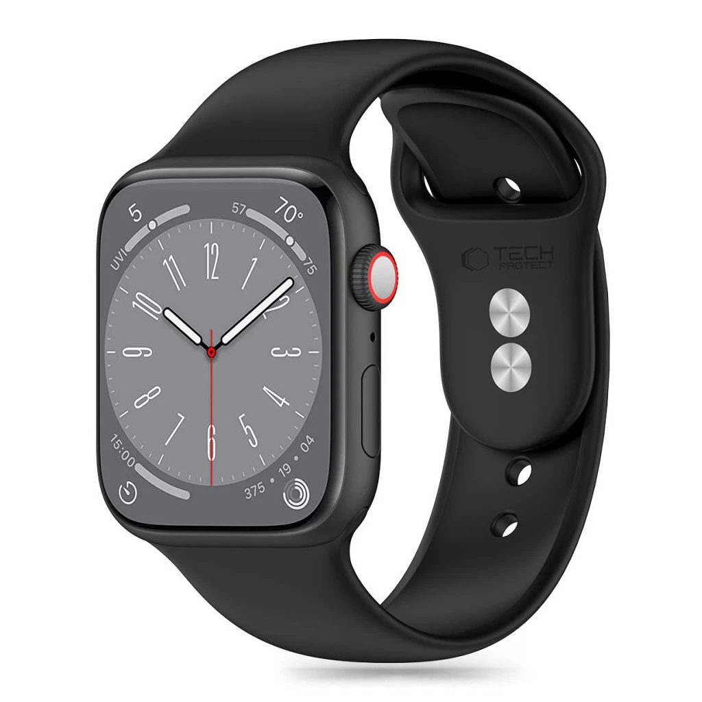 TECH-PROTECT szilikon tok Apple Watch 8 / 9 / 10 / 11 / SE készülékhez (40 / 41 / 42 MM) fekete