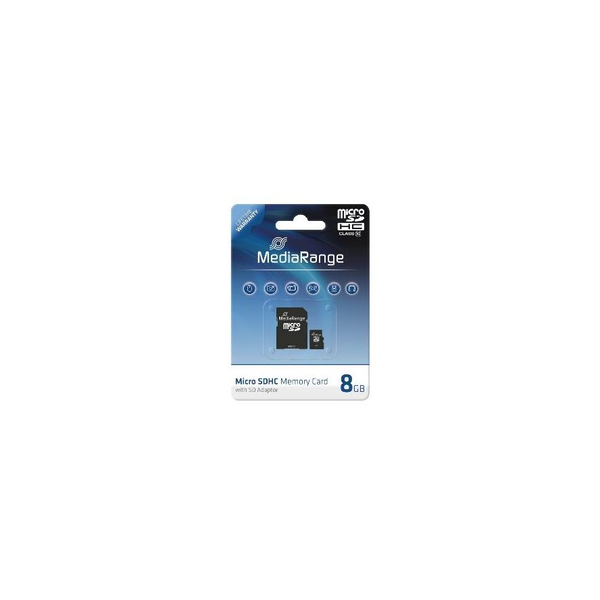 MediaRange SD MicroSD Card  8GB SD CL.10 inkl. Adapter