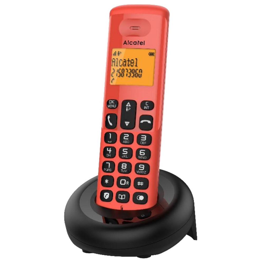 Alcatel E160 Wireless Dect Asztali telefon - Piros (ALC426717)