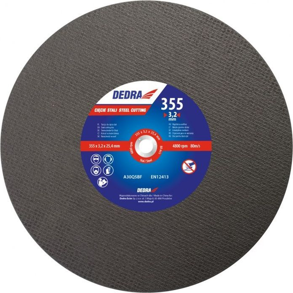  Dedra tarcza do cięcia stali 355x3,2x25,4mm (F13073)