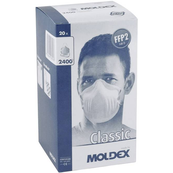 Moldex Klassiker Finom por ellen védő maszk szelep nélkül FFP2 D 20 db EN 149:2001, EN 149:2009 DIN 149:2001, DIN 149:2009 (240015) (240015)