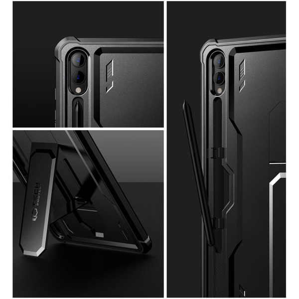 Tech-Protect Kevlar Pro ütésálló tok - Samsung Galaxy Tab S9+ / S10+ 12,4" X810/X816B/X826B - fekete