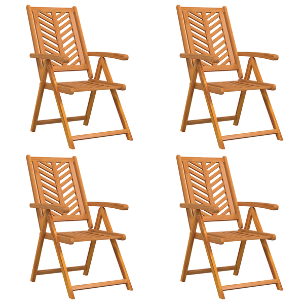 Scaune de Grădină Reclinabile 4 pcs Lemn Solid de Acacia