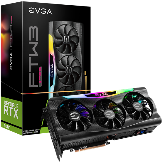 VGA EVGA NVIDIA RTX 3080 10GB GDDR6X - GeForce RTX 3080 FTW3 ULTRA GAMING - Low Hashrate (LHR)