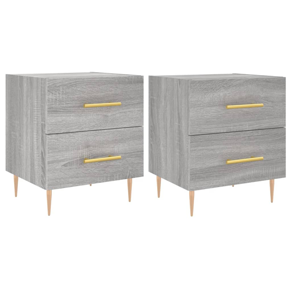 Noptiere, 2 buc., gri sonoma, 40x35x47,5 cm, lemn compozit