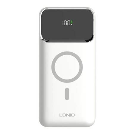 Ldnio Powerbank 10000mAh vezeték nélküli töltés 15W fehér (PQ12) (PQ12)