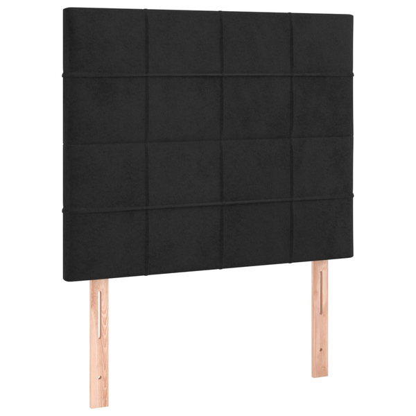 Tăblii de pat, 2 buc, negru, 100x5x78/88 cm, catifea