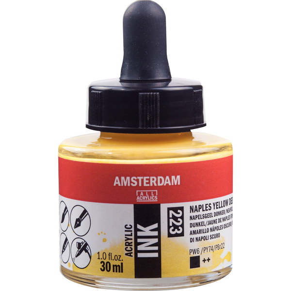 Artequipment Amsterdam Acrylic Ink Bottle Naples Yellow Deep 223