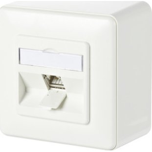 Metz Connect 130B11D10002-E Hálózati csatlakozódoboz Falra szerelhető CAT 6A 1 port Tiszta fehér (26.11.0730)