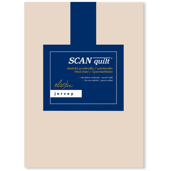SCANquilt JERSEY ELASTIC LYCRA lepedő, bézs, 140×200 cm