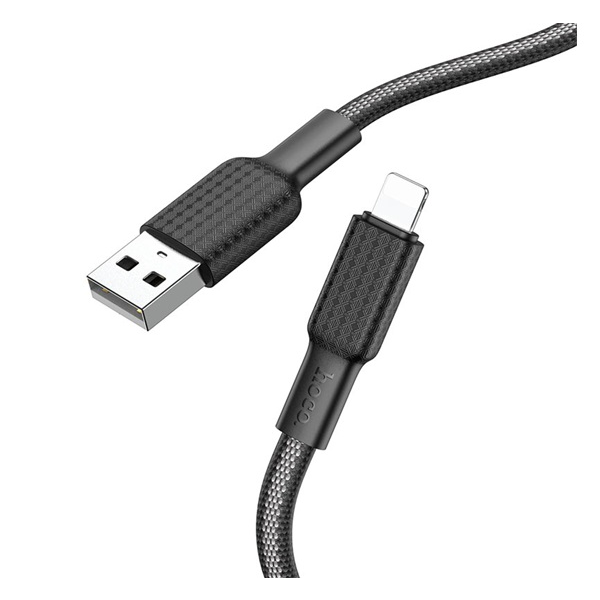 Hoco X69 adatkábel (USB - lightning, 2.4A, 100cm, törésgátló, cipőfűző) FEKETE/FEHÉR Apple iPhone 14 Pro / iPhone 14 Plus / iPhone 14 (X69_USB_LIGHTNING_BW) (X69_USB_LIGHTNING_BW)