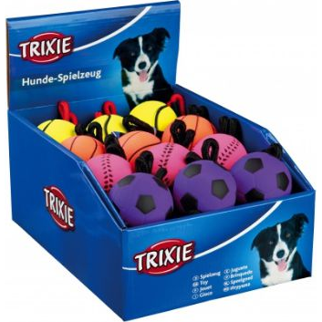 Trixie Játék Gumi Neon Labda Kötéllel 6cm/30cm (TX-3459)
