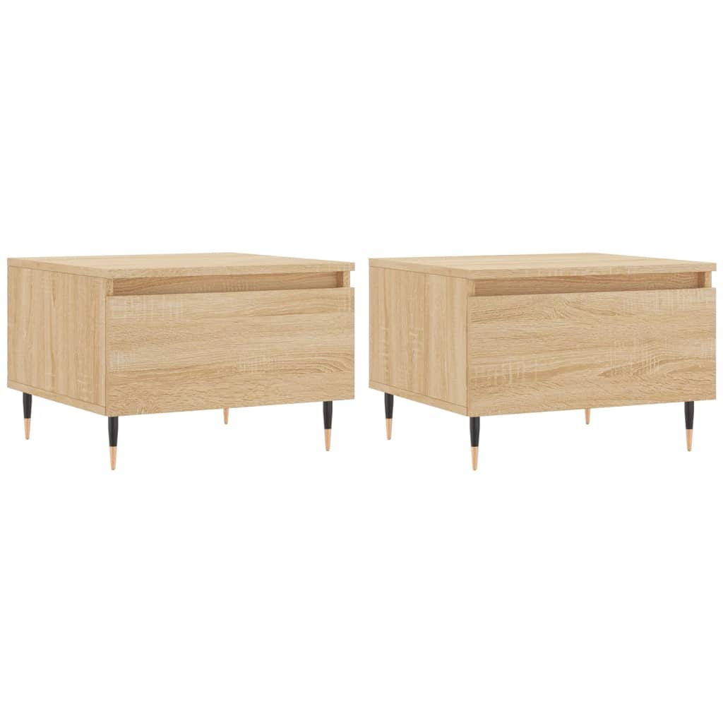2 db sonoma-tölgy szerelt fa dohányzóasztal 50 x 46 x 35 cm (830851)