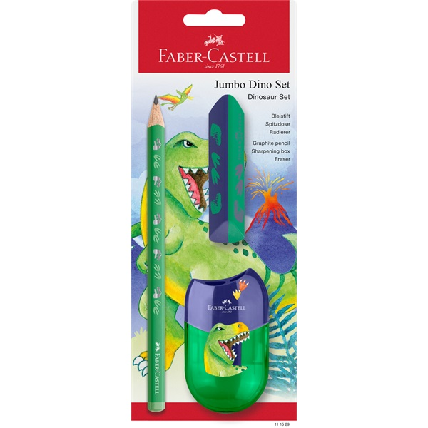 Faber-Castell Jumbo Dinoszaurusz HB háromszögletű grafitceruza szett (FC111529)