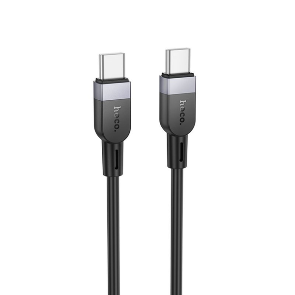 HOCO X109 60W szilikon töltő adatkábel Type-C - Type-C fekete 3m