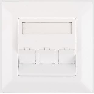 Nikomax Fali aljzat kerettel, 80x80mm, 3 portos, fehér (NMC-PL80X80-3PA-WT)