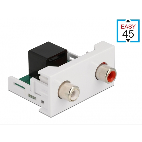 Delock Easy 45 modul, 2 x RCA anya - RJ45 anya port 22,5 x 45 mm