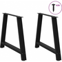 2 db fekete acél dohányzóasztal lábak A-alakú 90x(72-73) cm