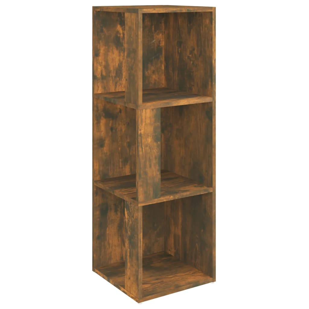 füstös tölgy színű szerelt fa sarokszekrény 33 x 33 x 100 cm (825828)