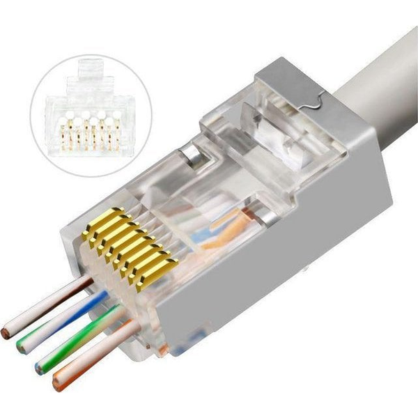 Microconnect KON512-50EZ kabelový konektor RJ45 Stříbrná