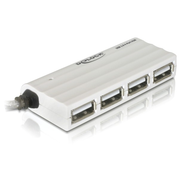 DELOCK USB-HUB 4-Port USB, silber, slim extern