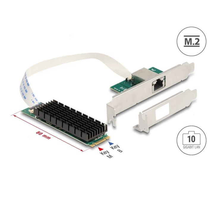Delock M.2 Key B+M - 1 x RJ45 10 Gigabit LAN (95274) (del95274)