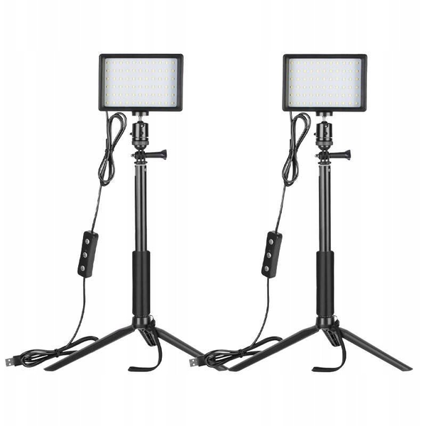 Zestaw studyjny Neewer ZC-10S dwie lampy LED + filtry + statywy