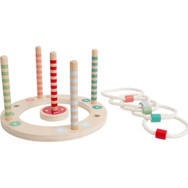 BS Toys Fából készült gyűrűdobálós játék, 7 darabos (GA470)