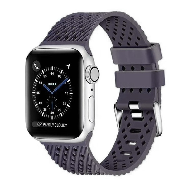 Каишка Gigapack, Apple Watch Series 1 38 мм, Силиконова, Перфорирана, Сив