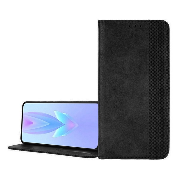 Tok álló, bőr hatású (FLIP, oldalra nyíló, asztali tartó, mozaik) FEKETE Huawei Nova 13 "Gigapack csomagolás" (GP-168085)