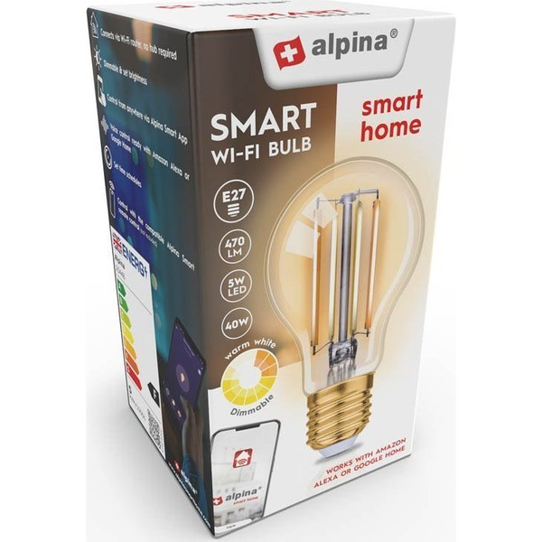 Alpina Inteligentní LED žárovka WW E27 5,5W A