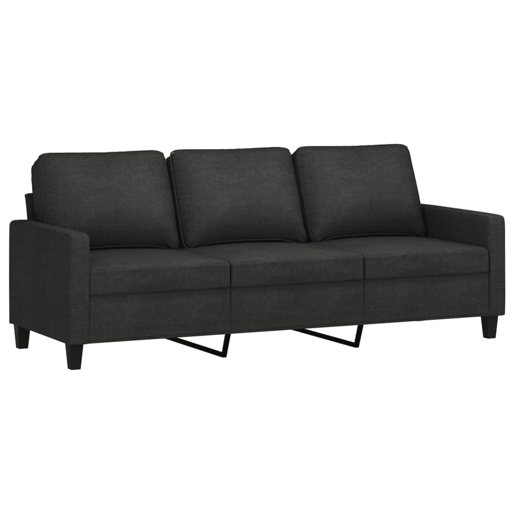 3 személyes fekete szövetkanapé 180 cm (359175)