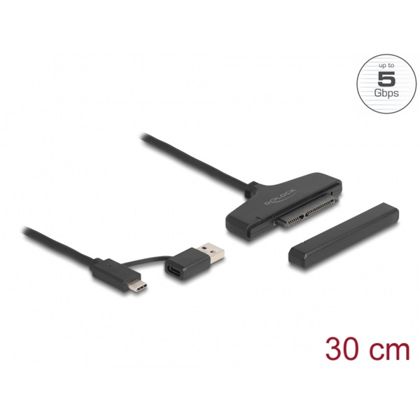 DELOCK Átalakító USB Type-C vagy Type-A > SATA 6 Gb/s (61042)