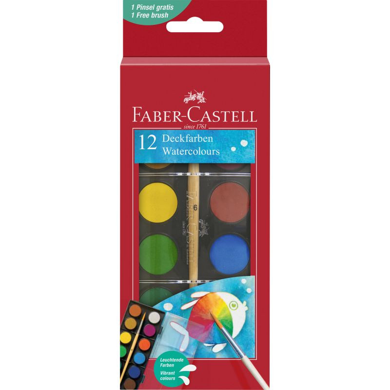 Školské farby 12 kol. 24 mm FABER CASTELL (125017)