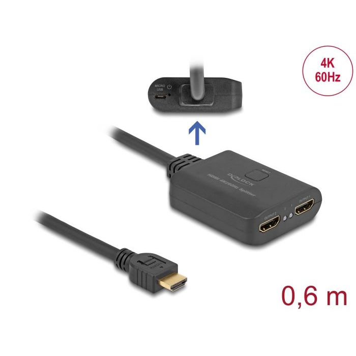 Delock HDMI elosztó 60cm (18650) (del18650)