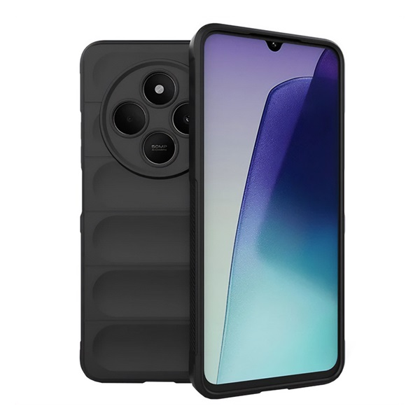 Szilikon telefonvédő (ütésállóság, kameravédő, 3D) FEKETE Xiaomi Redmi 14C 4G "Gigapack csomagolás" (GP-163297)