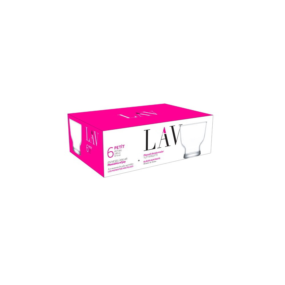 LAV Petit Ice Cream 240ml Fagylaltos üveg kehely szett 6 darabos (LV-PET381F)