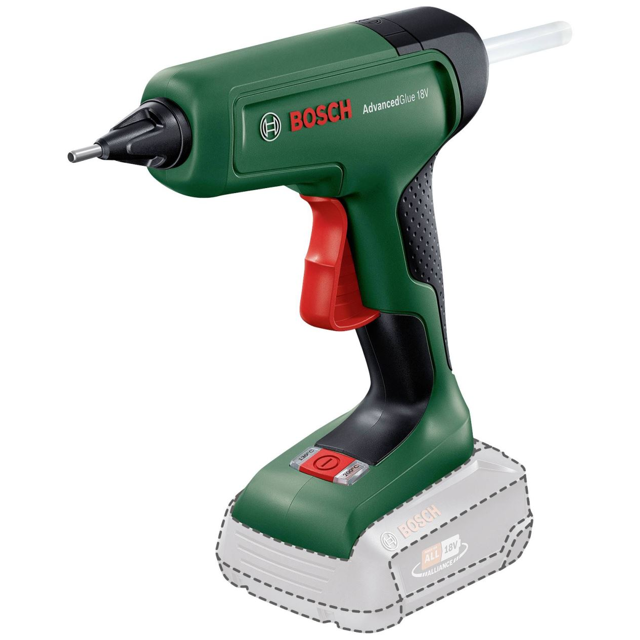 Bosch AdvancedGlue 18V akkumulátoros ragasztópisztoly akku és töltő nélkül (0603264800) (0603264800)