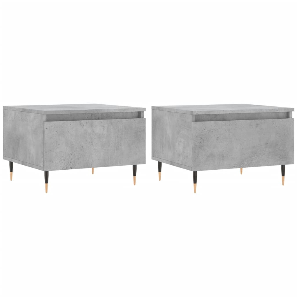 2 db betonszürke szerelt fa dohányzóasztal 50 x 46 x 35 cm (830853)