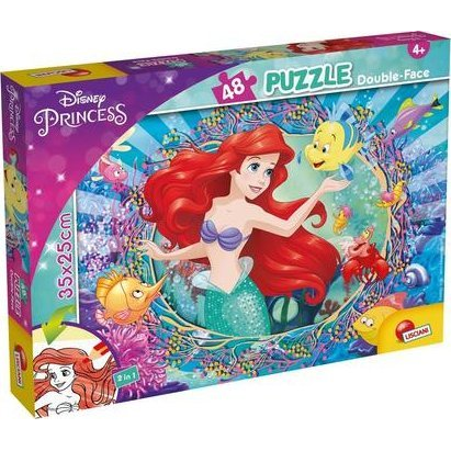Ariel a kis hableány 2 az 1-ben 48db-os puzzle és színező 35x25cm - Lisciani