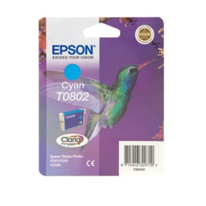 Epson Hummingbird T0802 Cyan Ink Cartridge atramentová náplň Originál Azúrová
