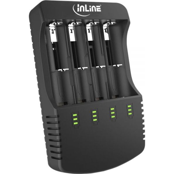 InLine 01287L Akkuladegerät Haushaltsbatterie AC, Gleichstrom
