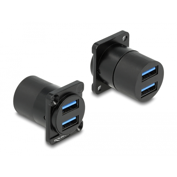 Delock D-típusú Modul USB 3.2 Gen 1 A-típusú 2 x hüvely - 2 x hüvely (87813)